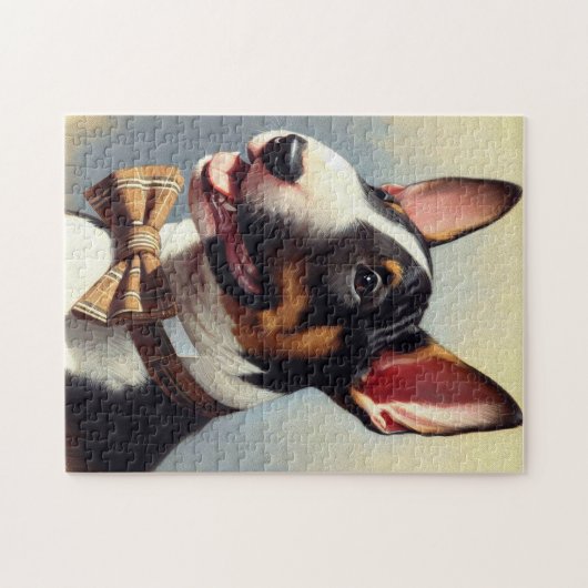  Bull Terrier schilderij portret Legpuzzel (Horizontaal)