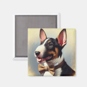  Bull Terrier schilderij portret Magneet (Voorkant / Achterkant)