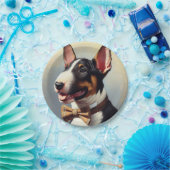  Bull Terrier schilderij portret Papieren Bordje (Feest)