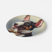  Bull Terrier schilderij portret Papieren Bordje (Gekanteld)