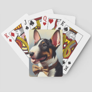 Bull Terrier schilderij portret Pokerkaarten