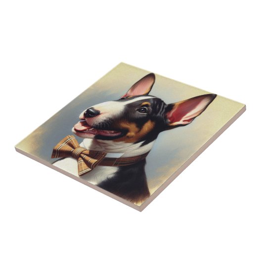  Bull Terrier schilderij portret Tegeltje (Zijkant)