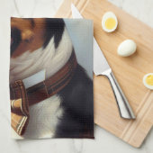  Bull Terrier schilderij portret Theedoek (Quarter Fold)