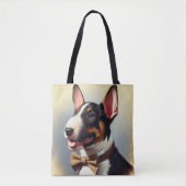 Bull Terrier schilderij portret Tote Bag (Voorkant)