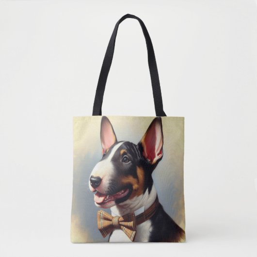 Bull Terrier schilderij portret Tote Bag (Voorkant)