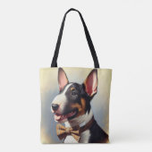 Bull Terrier schilderij portret Tote Bag (Achterkant)
