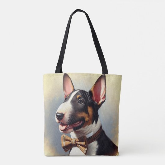 Bull Terrier schilderij portret Tote Bag (Achterkant)
