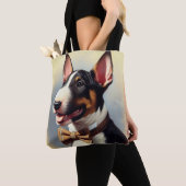 Bull Terrier schilderij portret Tote Bag (Dichtbij)