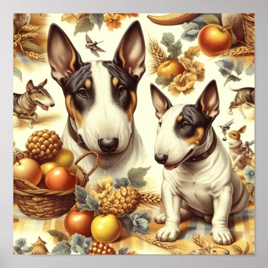  Bull Terrier schilderij Poster (Voorkant)