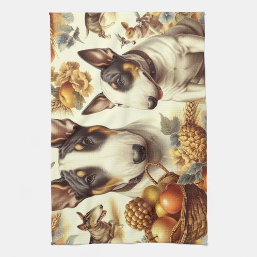  Bull Terrier schilderij Theedoek (Verticaal)