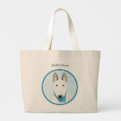 Bull Terrier Schilderij Wit Engels Schattigee Dog  Grote Tote Bag (Achterkant)