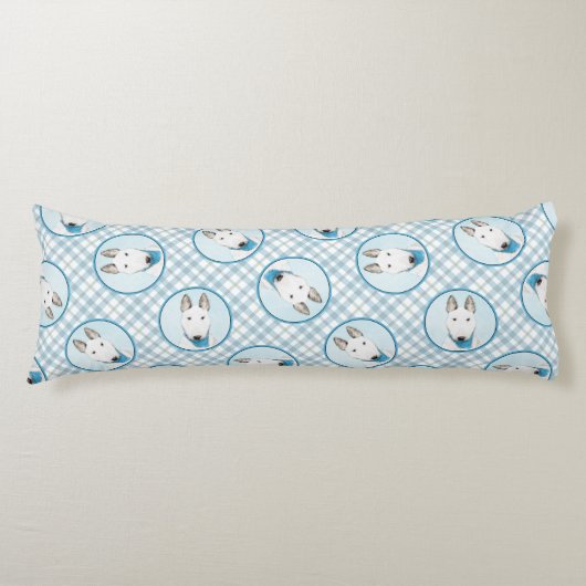 Bull Terrier Schilderij Wit Engels Schattigee Dog Lichaamskussen (Voorkant)