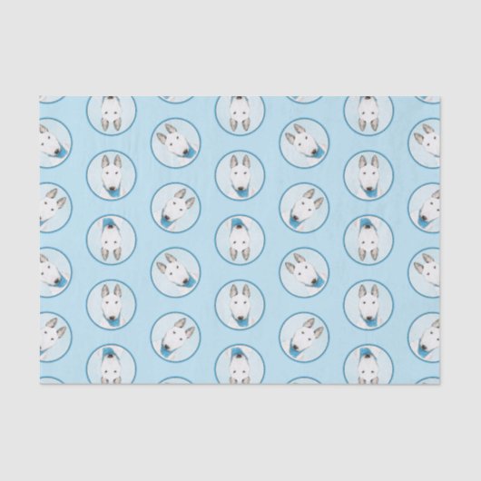 Bull Terrier Schilderij Wit Engels Schattigee Dog Tissuepapier (Voorkant)