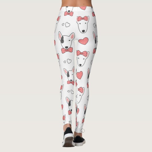 Bull Terrier Seamless Pattern Leggings (Achterkant)