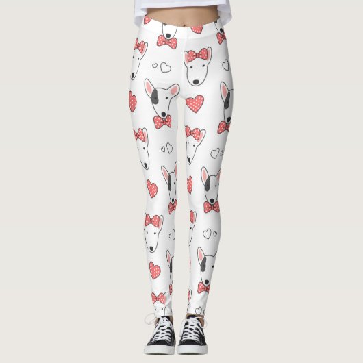 Bull Terrier Seamless Pattern Leggings (Voorkant)
