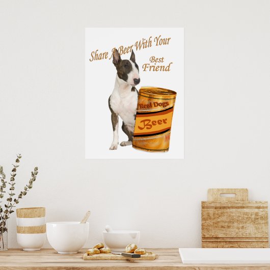 Bull Terrier Shares A Beer Print (Keuken)
