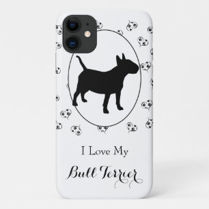 Bull Terrier Silhouet Harten en Pootafdrukken Case-Mate iPhone Case