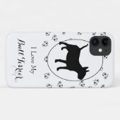Bull Terrier Silhouet Harten en Pootafdrukken Case-Mate iPhone Case (Achterkant (horizontaal))