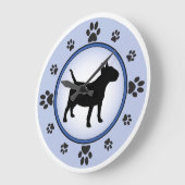 Bull Terrier Silhouette Grote Klok (Hoek)