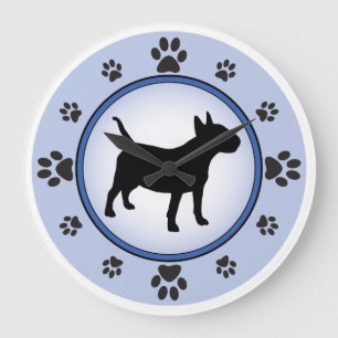 Bull Terrier Silhouette Grote Klok