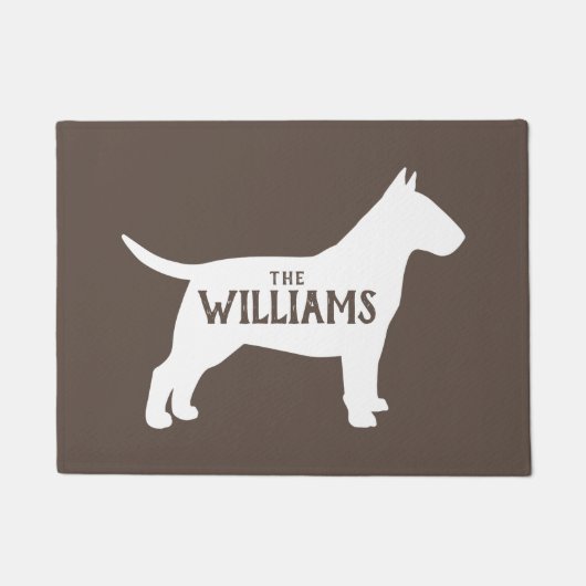 Bull Terrier Silhouette Welcome Mat Custom Doormat (Voorkant)