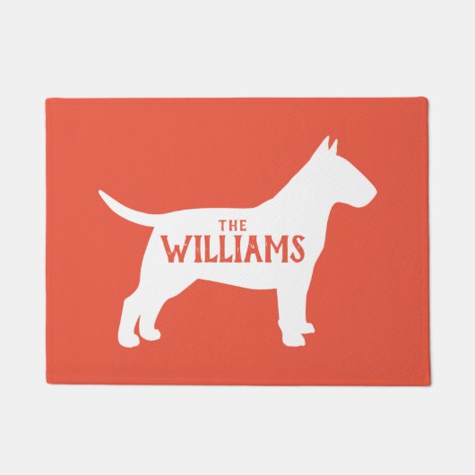 Bull Terrier Silhouette Welcome Mat Custom Doormat (Voorkant)