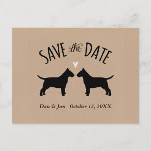Bull Terrier Silhouetten Bruiloft Save the Date Aankondigingskaart