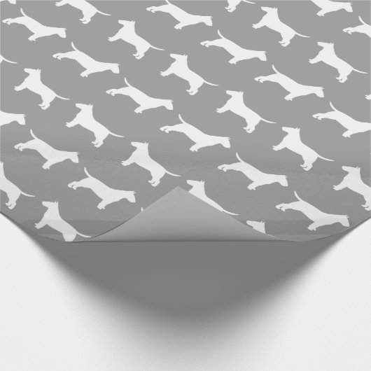Bull Terrier Silhouettes Pattern Cadeaupapier (Hoek)