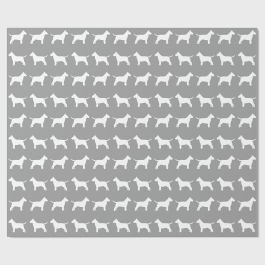 Bull Terrier Silhouettes Pattern Cadeaupapier (Vlak)