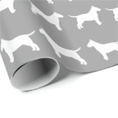 Bull Terrier Silhouettes Pattern Cadeaupapier (Rol Hoek)