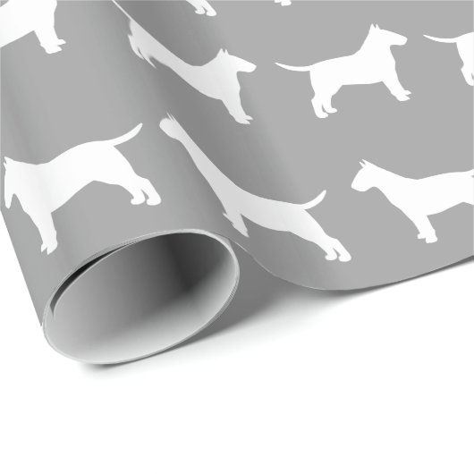Bull Terrier Silhouettes Pattern Cadeaupapier (Rol Hoek)