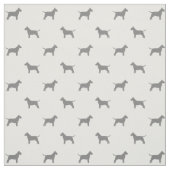 Bull Terrier Silhouettes Pattern Grey and White Stof (Swatch)