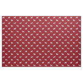 Bull Terrier Silhouettes Pattern Red en White Stof (Fat Quarter)