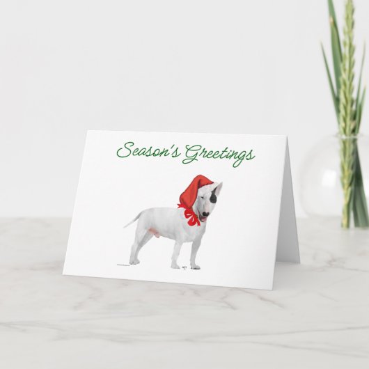Bull Terrier Sinterklaas Feestdagen Kaart (Voorkant)