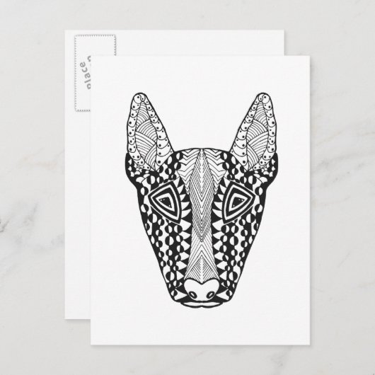 Bull Terrier Sketch Briefkaart (Voorkant / Achterkant)