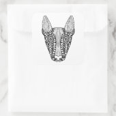 Bull Terrier Sketch Vierkante Sticker (Tas)