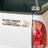 Bull Terrier - Slimmer dan een uitblinker - grappi Bumpersticker (Op Truck)