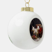 Bull Terrier Sneeuw Slede Kerst Decoratie  (Links)