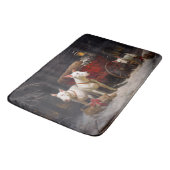 Bull Terrier Snowy Sleigh Kerst Decor Badmat (Gekanteld)