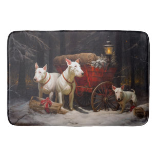 Bull Terrier Snowy Sleigh Kerst Decor Badmat