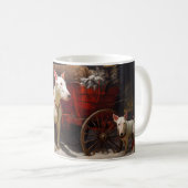 Bull Terrier Snowy Sleigh Kerst Decor Koffiemok (Voorkant rechts)