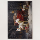 Bull Terrier Snowy Sleigh Kerst Decor Legpuzzel (Verticaal)