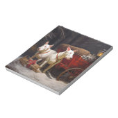 Bull Terrier Snowy Sleigh Kerst Decor Notitieblok (Linkerzijde)