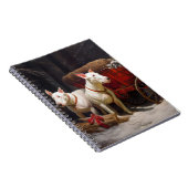 Bull Terrier Snowy Sleigh Kerst Decor Notitieboek (Rechterzijde)