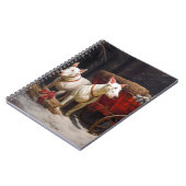 Bull Terrier Snowy Sleigh Kerst Decor Notitieboek (Linkerzijde)