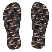 Bull Terrier Snowy Sleigh Kerst Decor Teenslippers (Voetbed)