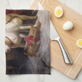 Bull Terrier Snowy Sleigh Kerst Decor Theedoek (Quarter Fold)