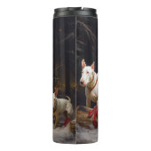 Bull Terrier Snowy Sleigh Kerst Decor Thermosbeker (Achterkant)