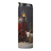 Bull Terrier Snowy Sleigh Kerst Decor Thermosbeker (Geroteerd rechts)