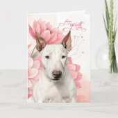Bull Terrier Soft Pink Botanical Blooms Get Well Kaart (Voorkant)